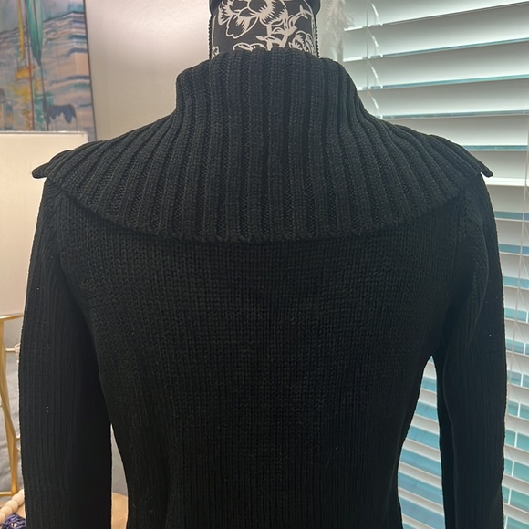 Black turtleneck cardigan sweater 6/8 - Picture 11 of 11